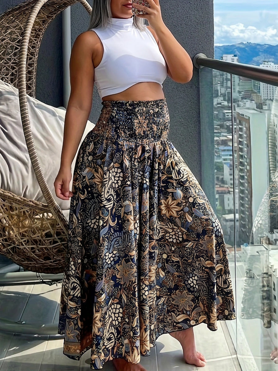 Brielle | High-Waist Wide-Leg Pants - Plus size model