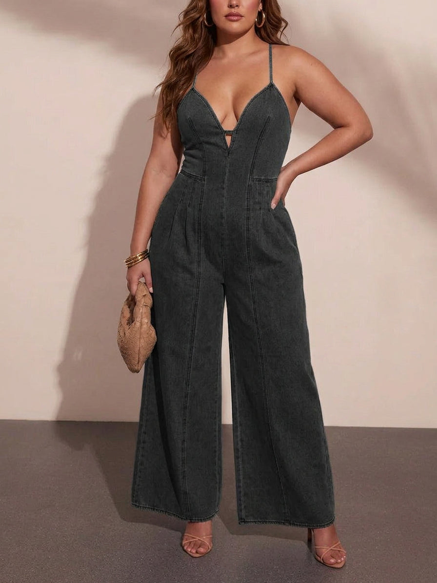 Rebecca Wide-Leg Jumpsuit - Plus size model