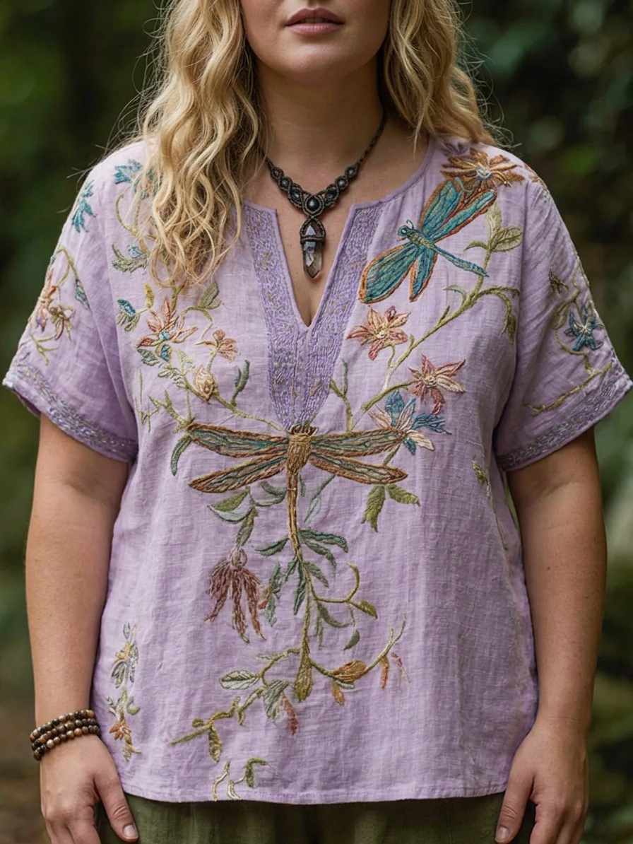 Luxuria | Soft Feminine Relaxed Fit Blouse - Plus size model