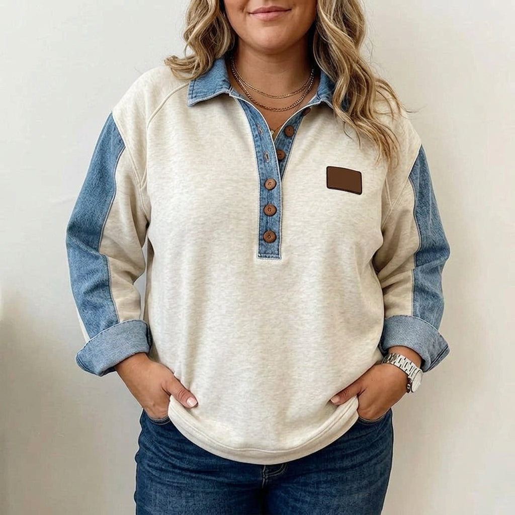 Ava | Casual Vintage Sweatshirt - Plus size model