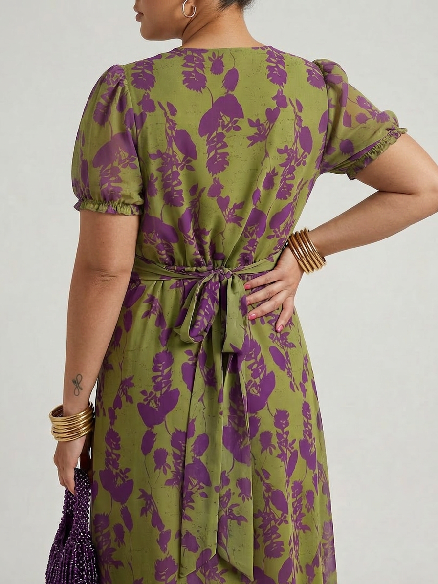 Virel | Relaxed Floral Midi Dress - Plus size model