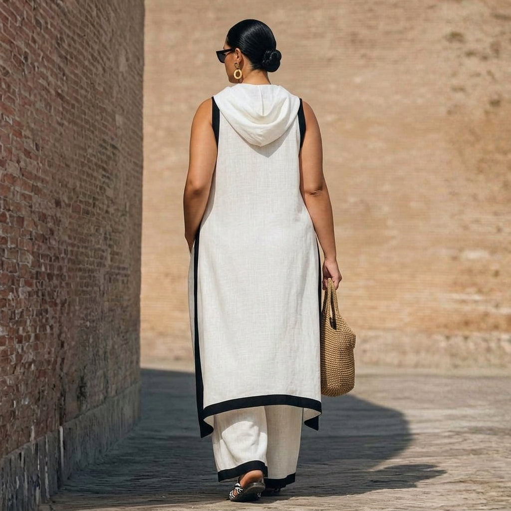 LEONORA | ELEGANT LINEN SUIT - Plus size model