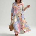 Lysiane™ — Flowing Floral Dress with Summer Charm - Plus size model