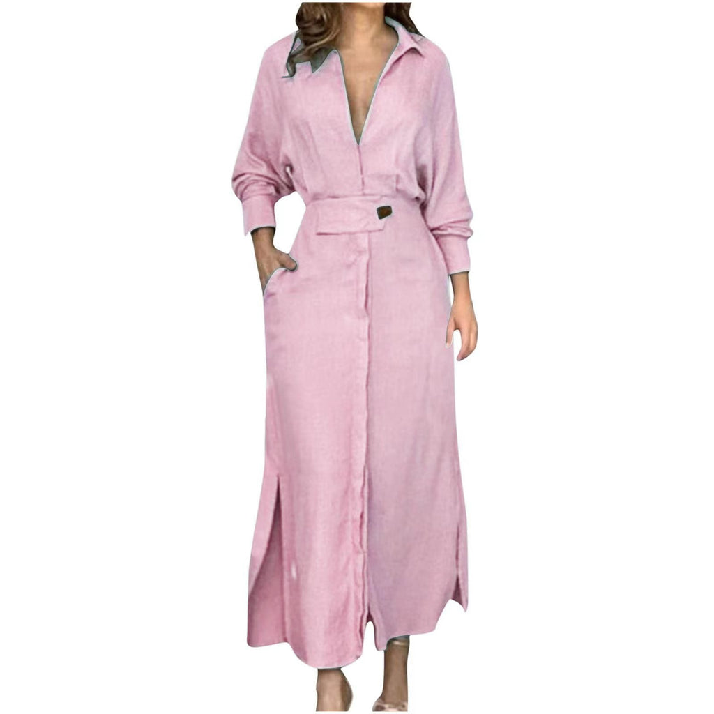 Isla V-Neck Slim Dress: Elegant Sky Blue Statement