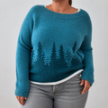 Nevaeh - Retro Scandinavian knitted sweater - Plus size model