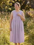 Addison - Cotton Linen Midi Dress - Plus size model
