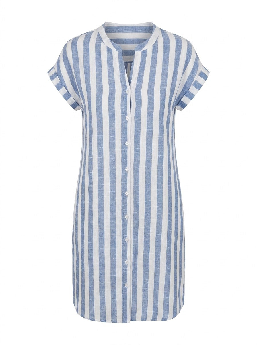 Martine | Elegant Striped Shirt Dress