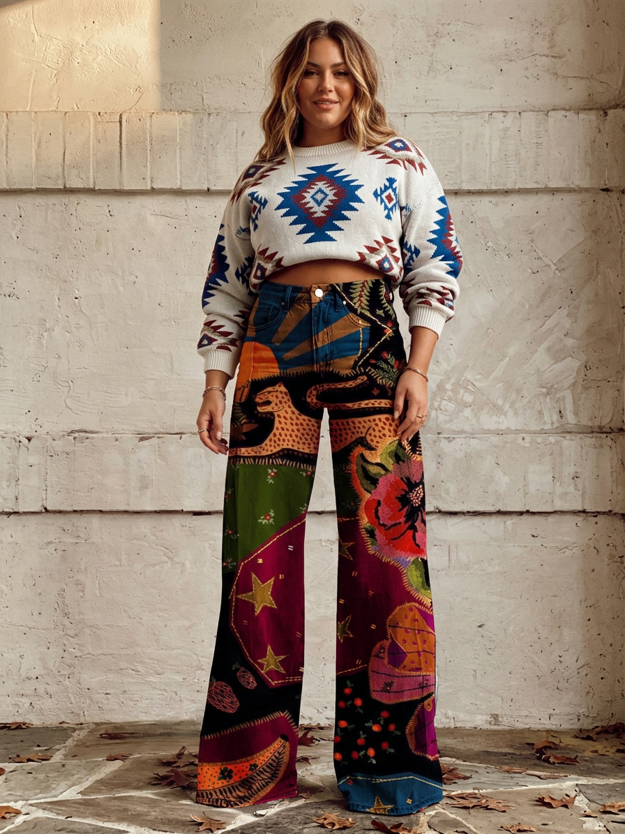 Léna - Bohemian Chic Pants - Plus size model