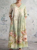 Evelisse | Sage Rose Maxi Dress - Plus size model