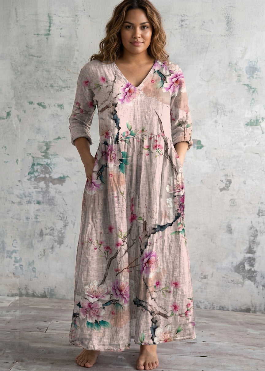 Sakurielle | Blossom Breeze Maxi Dress - Plus size model