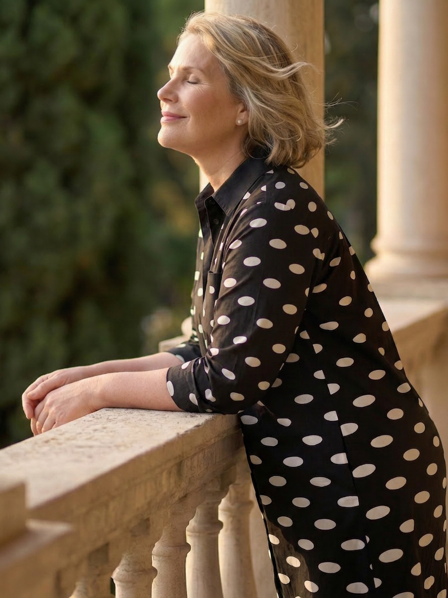 Faye | Evening Walk Dress - Plus size model