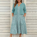 Addison - Floral Dress Two-Piece Set - Plus size model