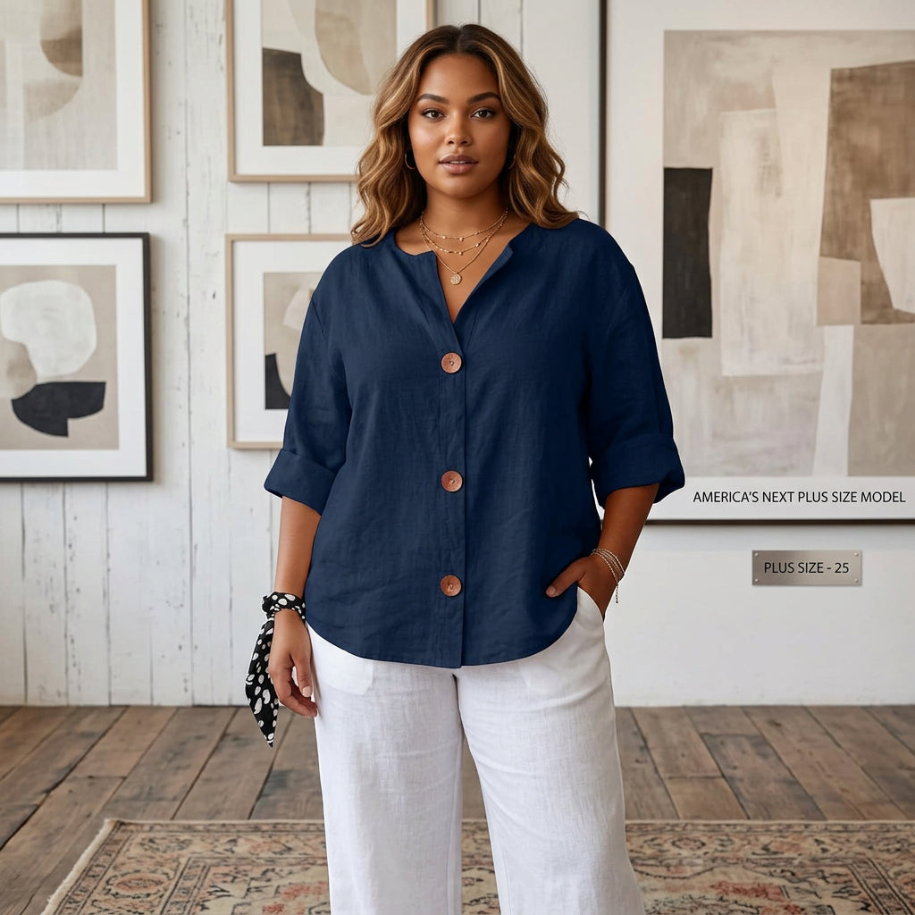 Harper | Lightweight Blouse - Plus size model