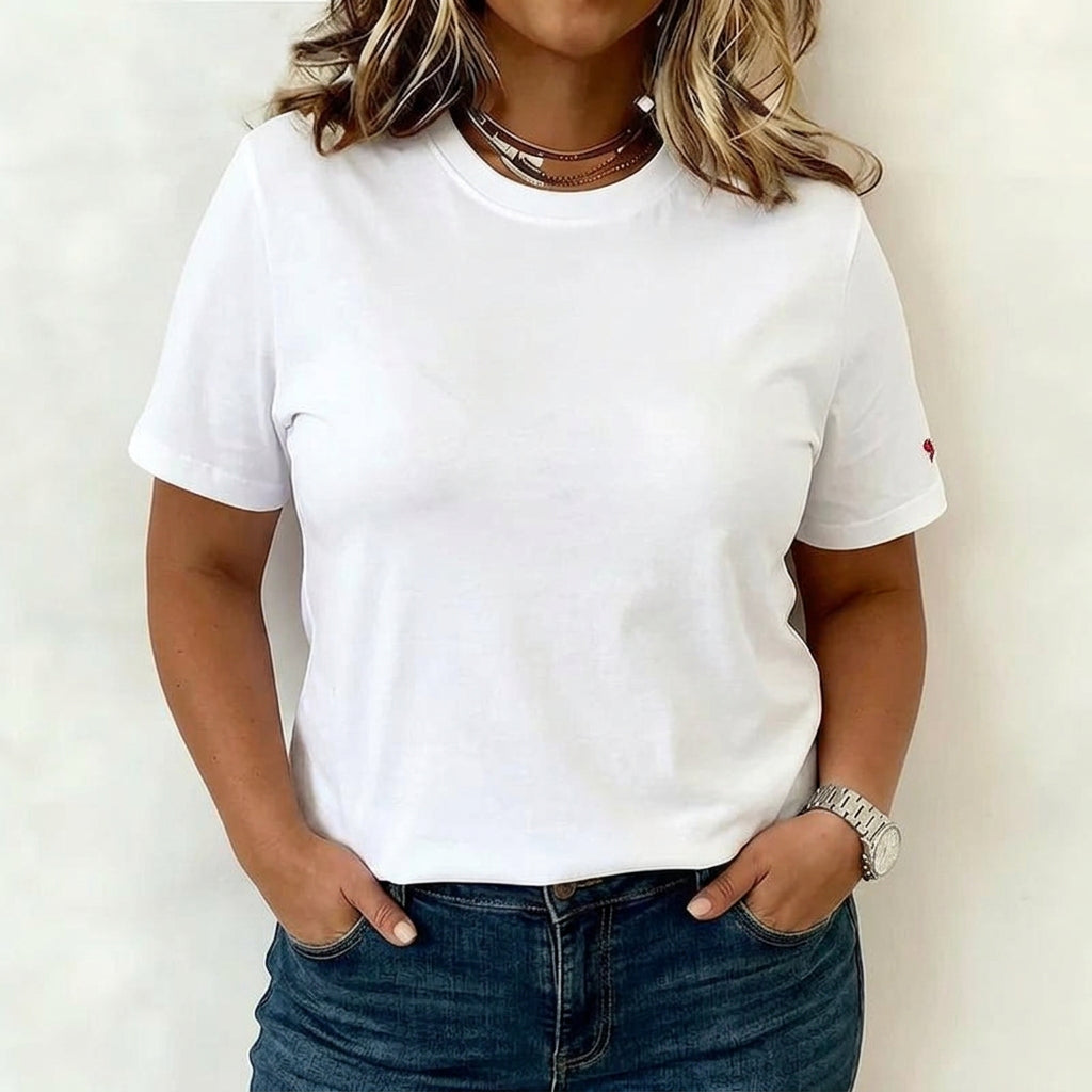 Mila | Casual Solid Color T-Shirt - Plus size model