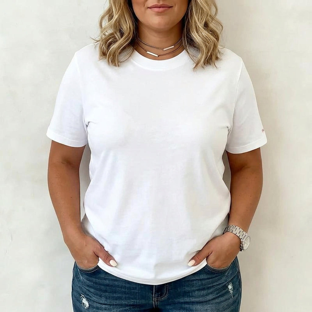 Mila | Casual Solid Color T-Shirt - Plus size model