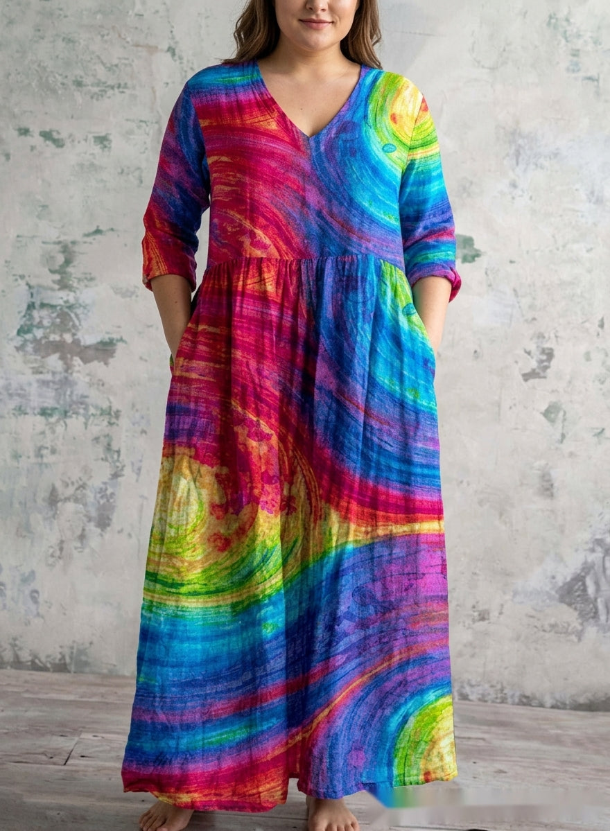 Lunaria | Rainbow Muse Maxi Dress - Plus size model