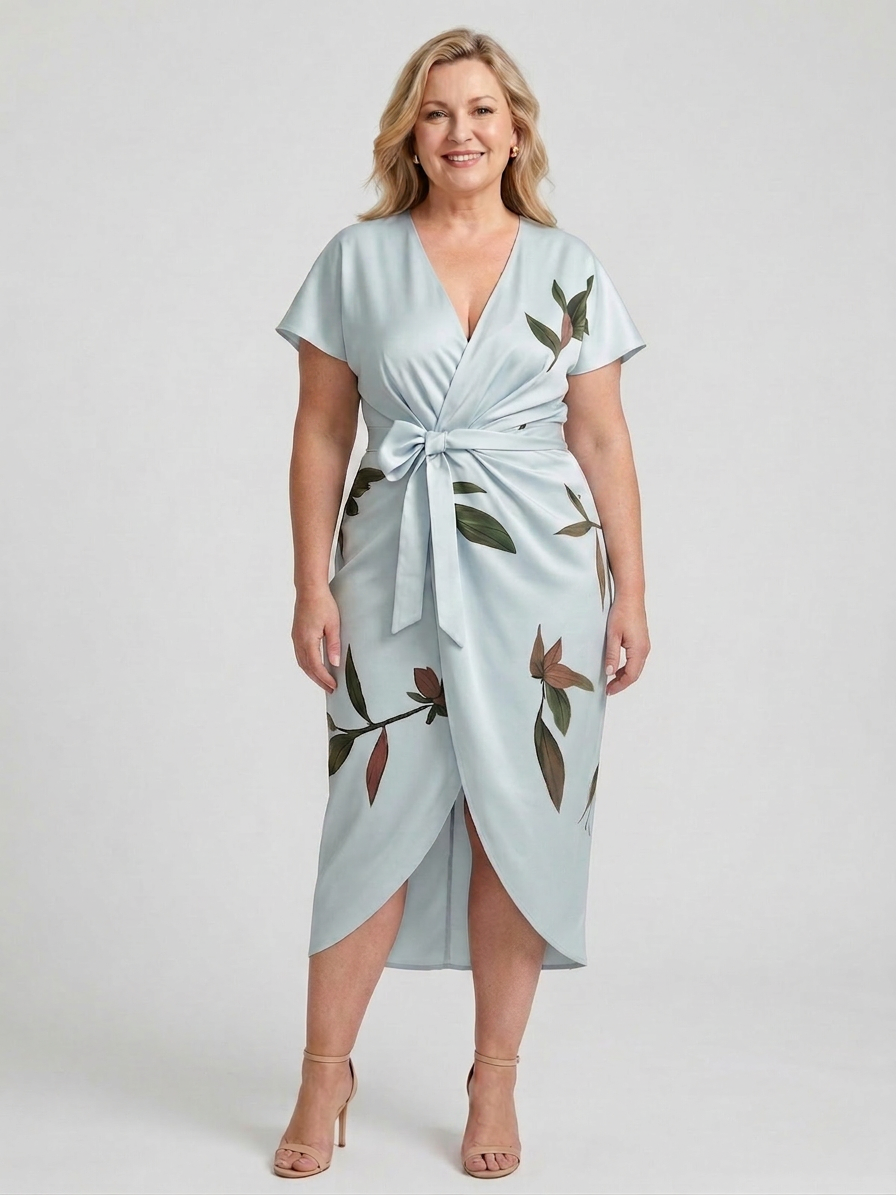 Jessie - Elegant Wrap Dress True - Plus size model