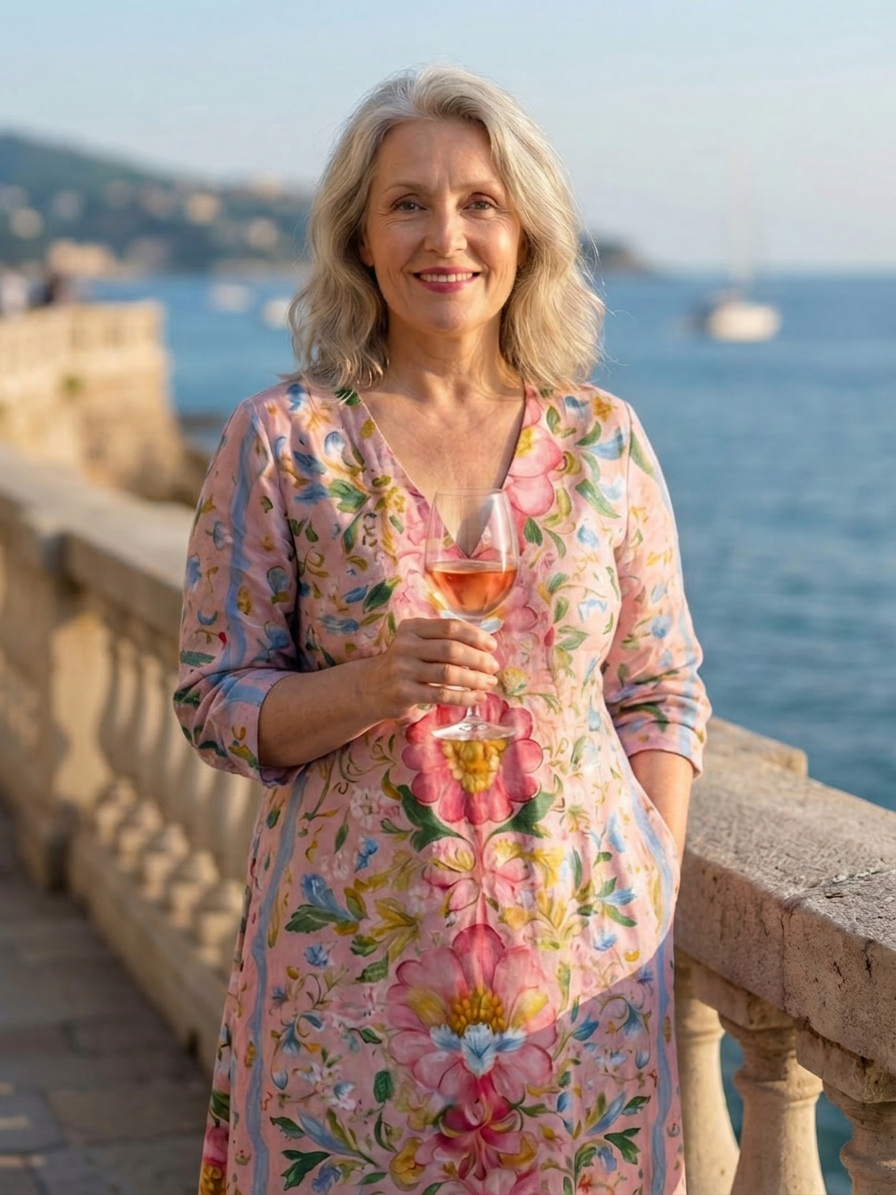 Julien | Light Form Floral Midi Dress - Plus size model