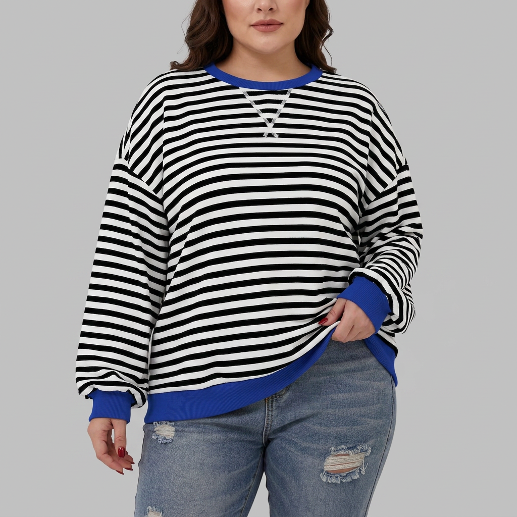 Anya | Casual Long Sleeve Shirt - Plus size model