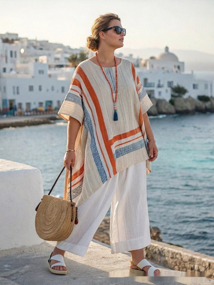 Coravelle | Sunset Trim Coastal Set - Plus size model