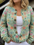 Foxfield | Women's Vintage Floral Cardigan - Plus size model