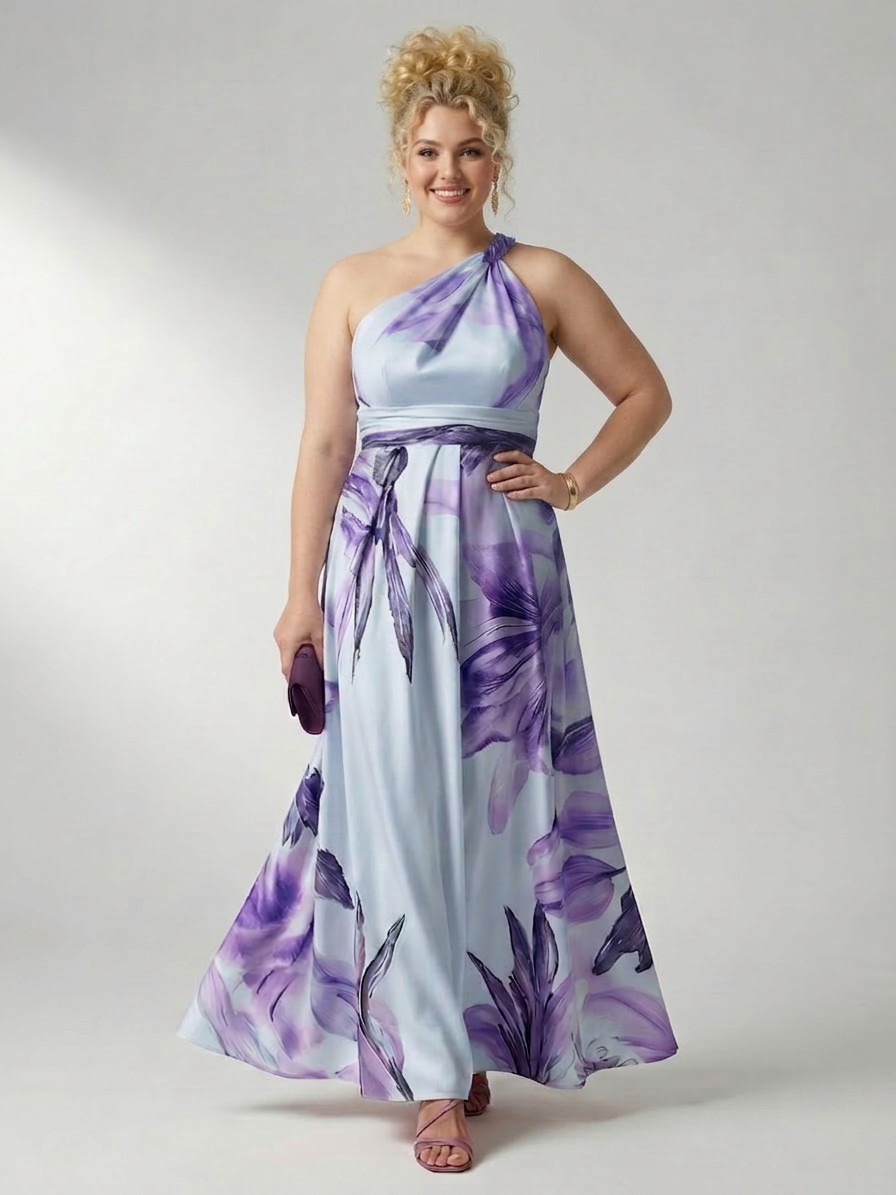 Amiel | Light Floral Maxi Dress - Plus size model