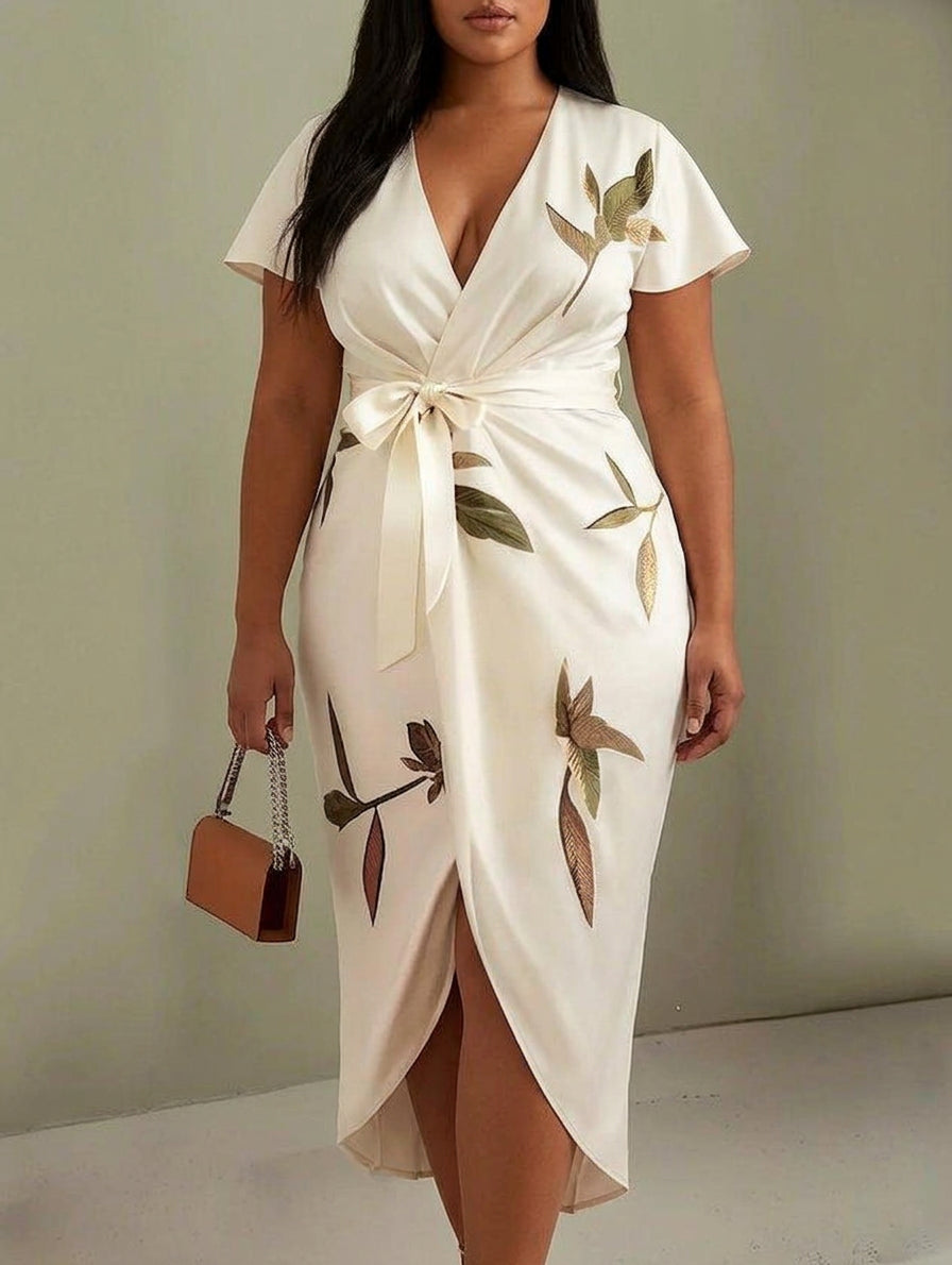 Inaya | Elegant Wrap Dress - Plus size model