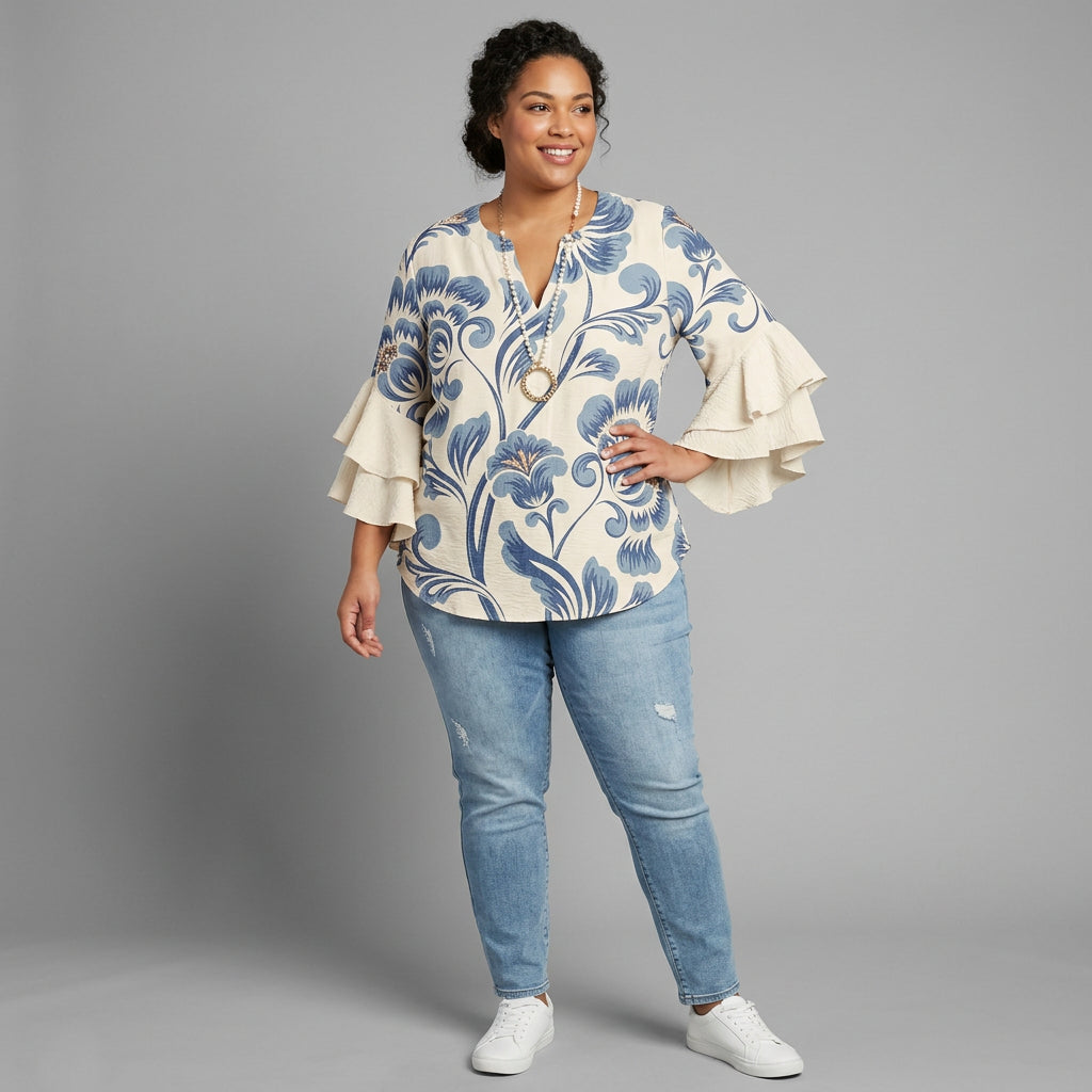 Saryphiah | Comfortable Blouse - Plus size model