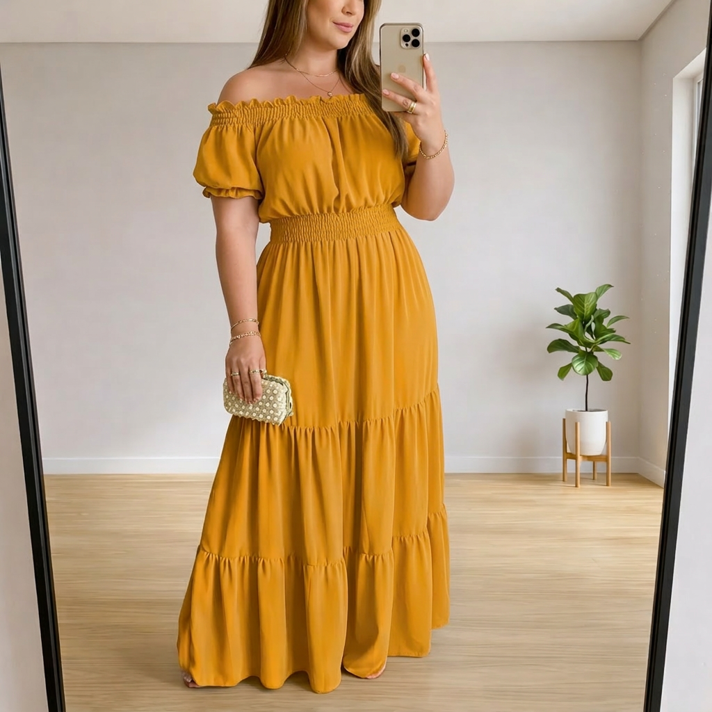 Giulia - Elegant Summer Maxi Dress - Plus size model