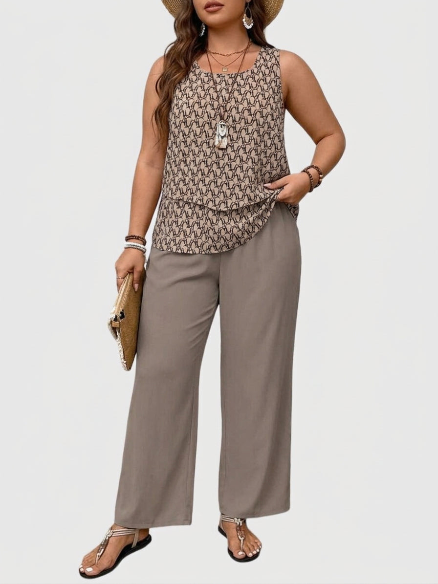 Brenda™ | Elegant 2-Piece Summer Set - Plus size model