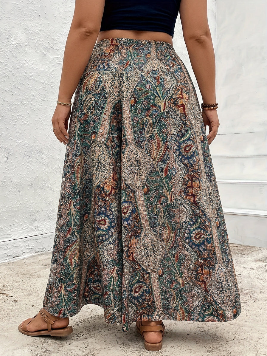 Dakota | Bohemian Wide Leg Pants - Plus size model