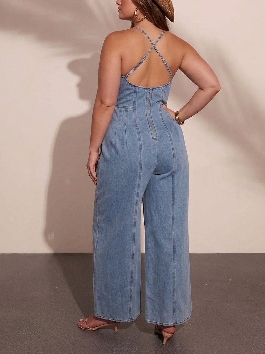 Rebecca Wide-Leg Jumpsuit - Plus size model