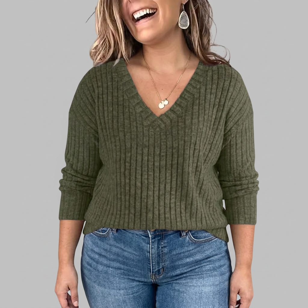 Calliope | V-Neck Long Sleeve Top - Plus size model