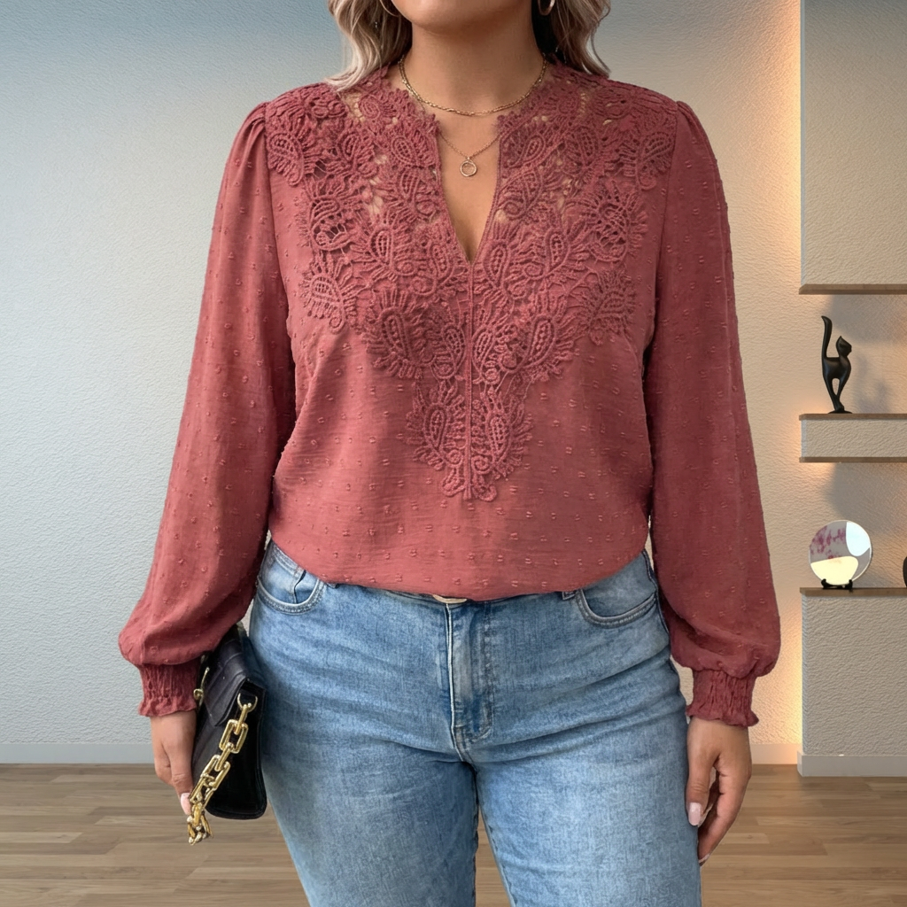 Colette™ | Lightweight & Stylish Blouse - Plus size model