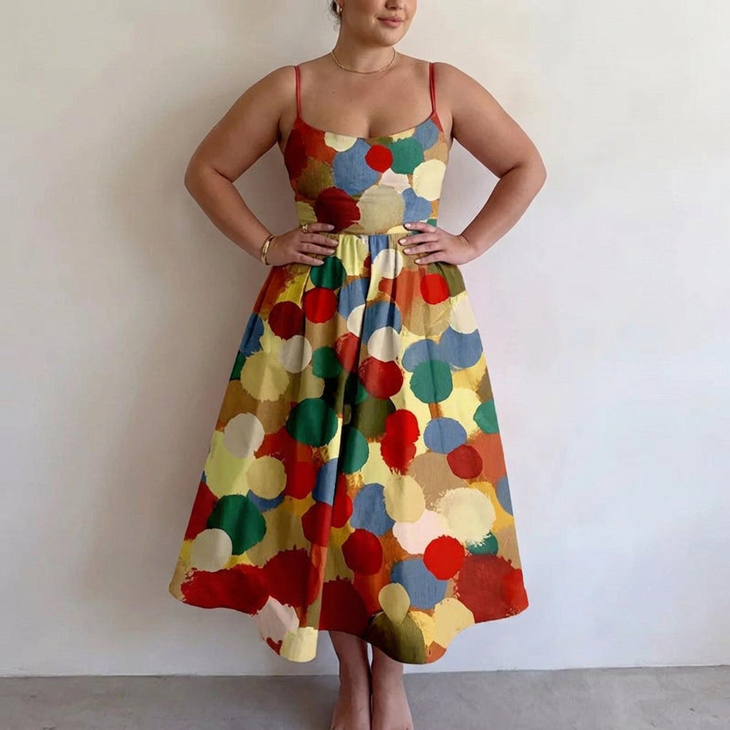 Averleigha | Painted Joy Midi Dress - Plus size model