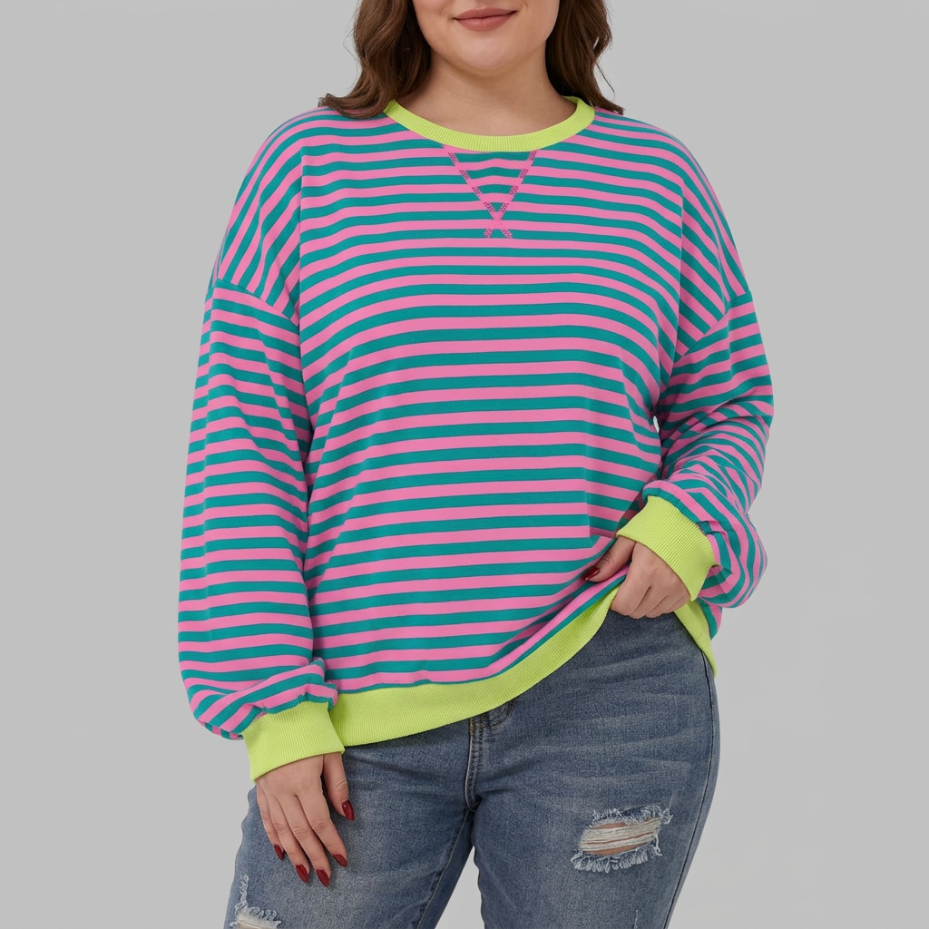 Anya | Casual Long Sleeve Shirt - Plus size model