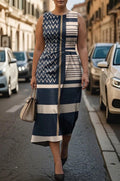 Adrienne | Harbor Luxe Midi Dress - Plus size model