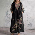 Zafira | Embroidered Elegance Maxi Dress - Plus size model