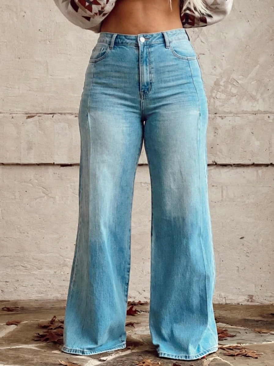 Lucia - Elegant Wide Pants - Plus size model