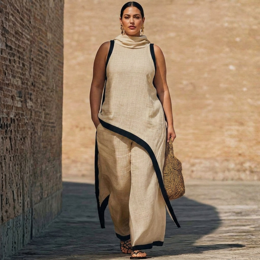 LEONORA | ELEGANT LINEN SUIT - Plus size model