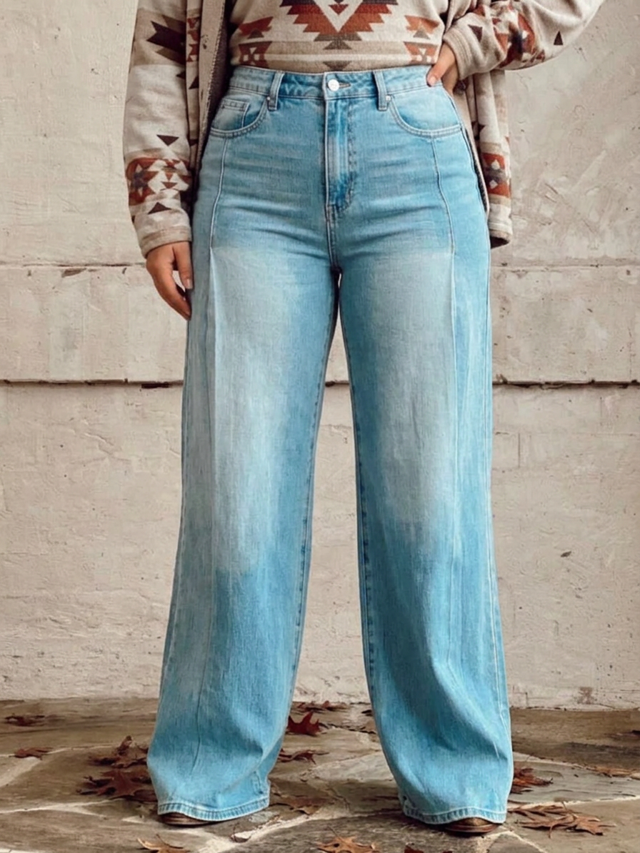 Lucia - Elegant Wide Pants - Plus size model