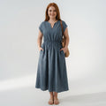 Lina — Fluid and Elegant Mixed Linen Dress - Plus size model
