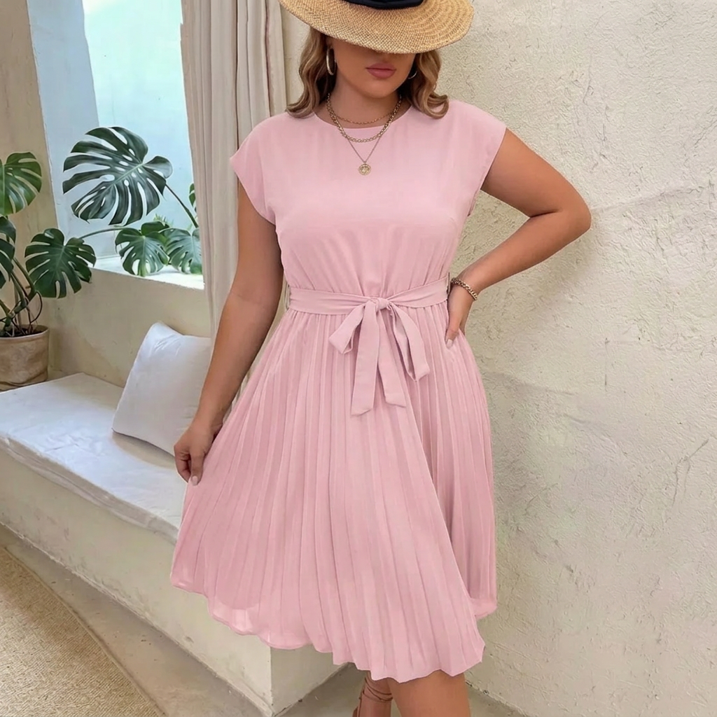 Chiara | Casual Summer Midi Dress - Plus size model
