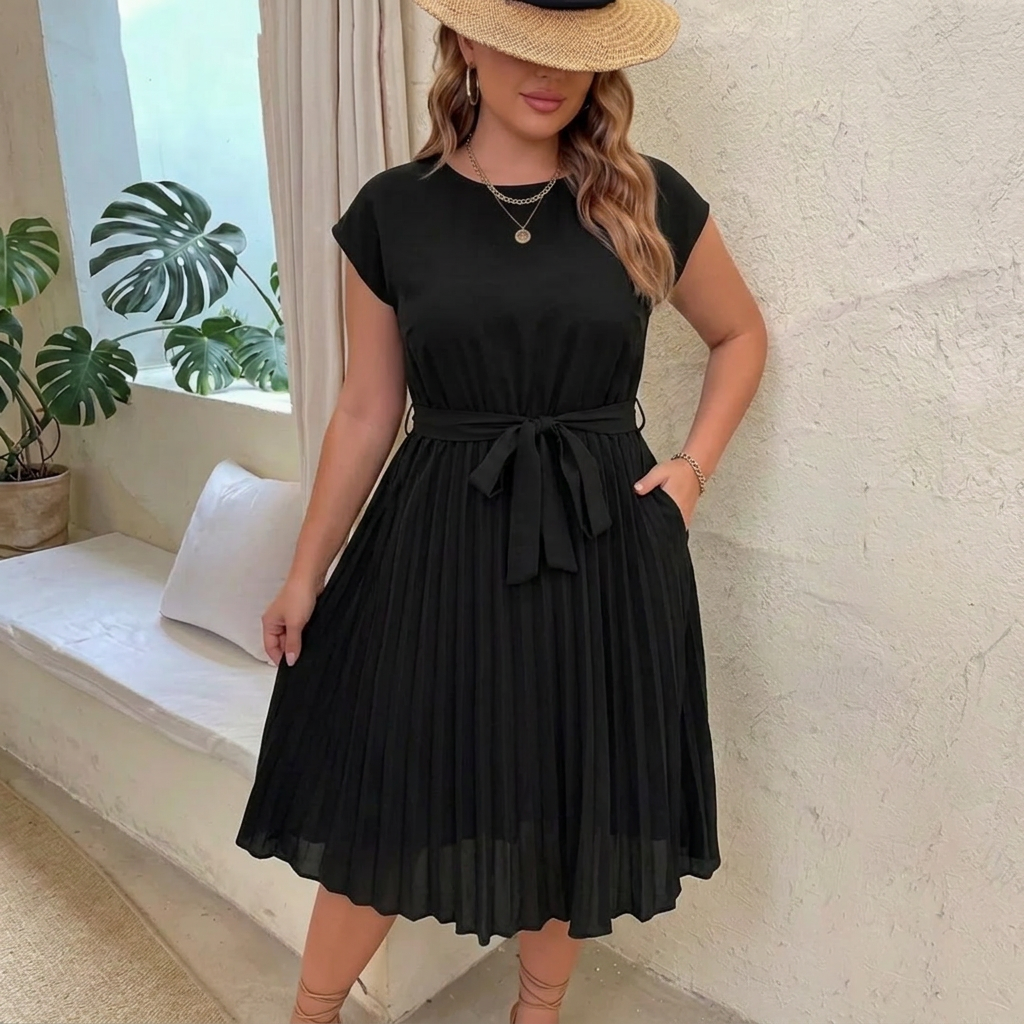 Chiara | Casual Summer Midi Dress - Plus size model
