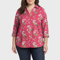 Tara | Elegant Linen Summer Blouse - Plus size model