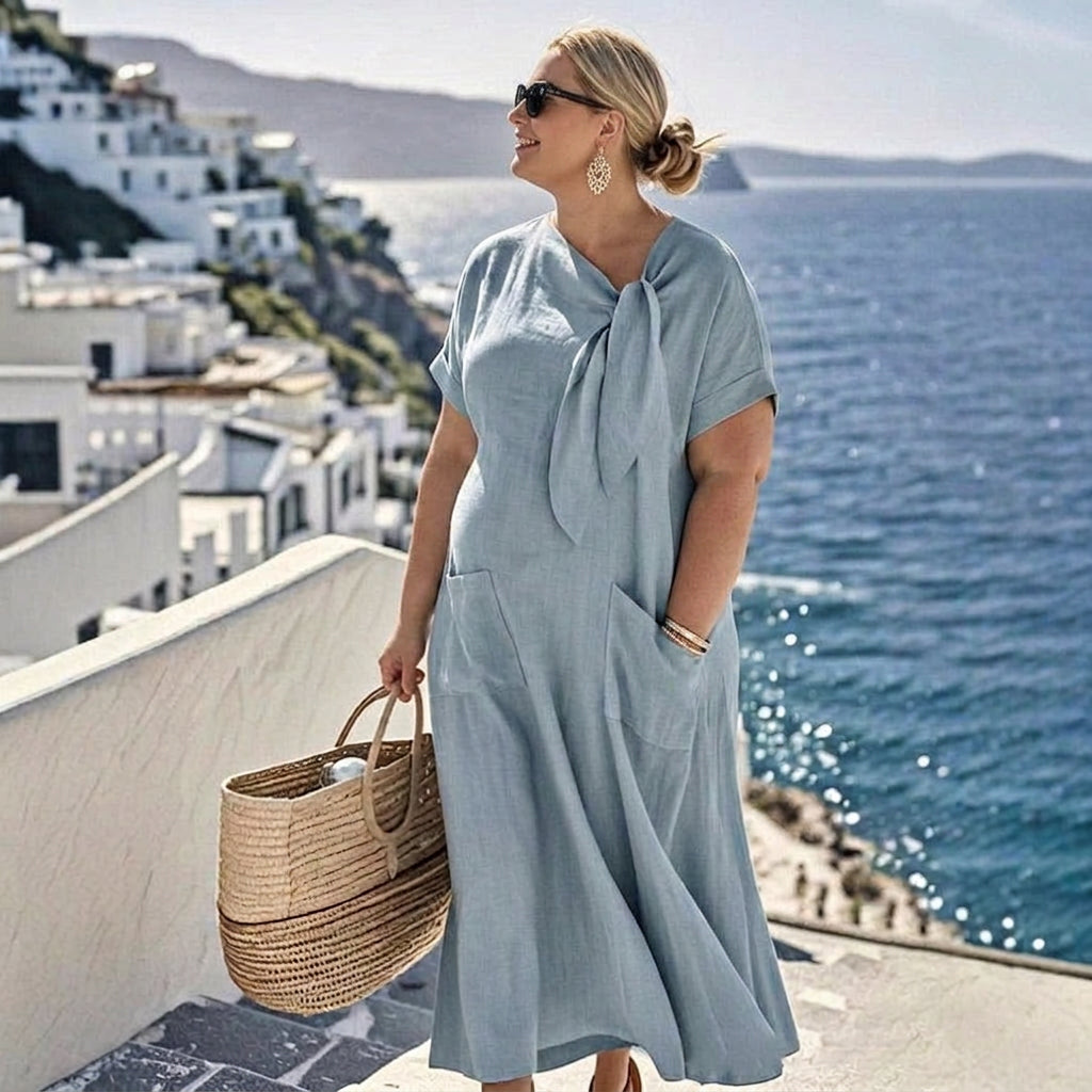 Colette Bow Maxi Dress: Effortless Everyday Elegance - Plus size model