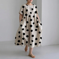 Women's Casual Polka Dot Print Dress - Plus size model