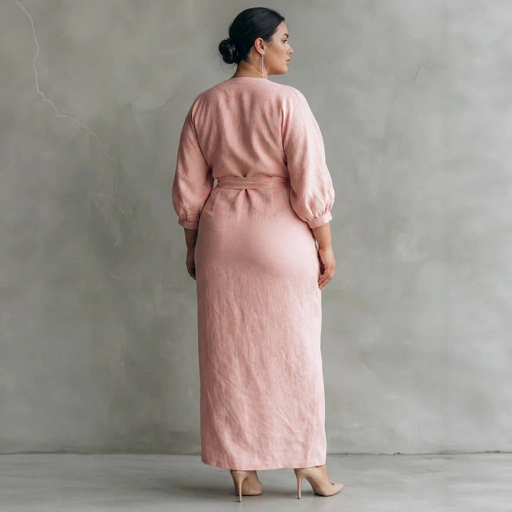 Valentina Waist-Cinching Dress: Elegant Feminine Silhouette - Plus size model