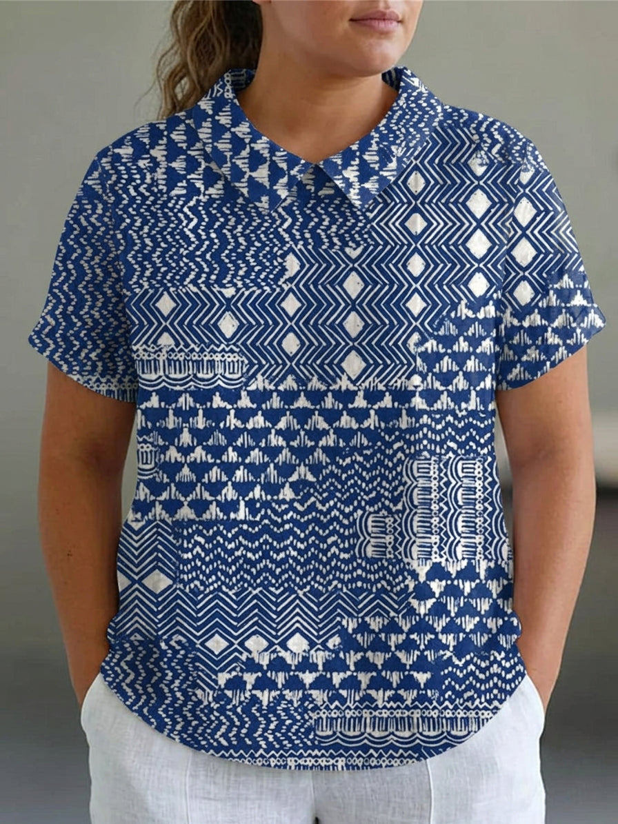 Zara | Tribal Print Shirt - Plus size model