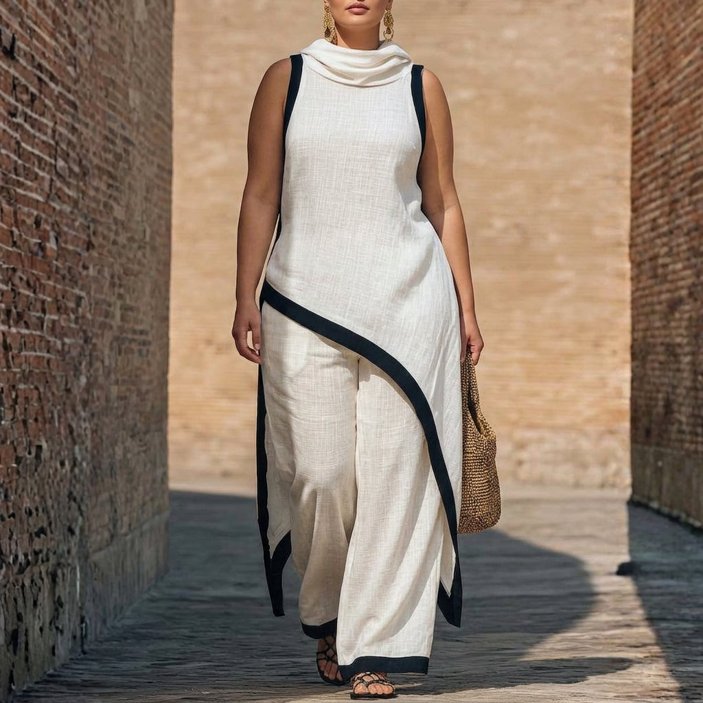LEONORA | ELEGANT LINEN SUIT - Plus size model
